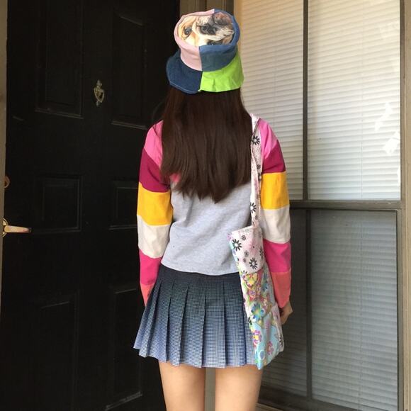 Handmade Dog Printed Upcycled Bucket Hat.-CA2 - Picture 4 of 15